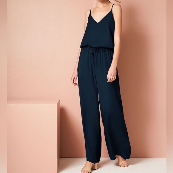 THREE EIGHTY TWO Women’s Erin Cami Jumpsuit in the Size Large in Cadet Blue - Picture 2 of 9